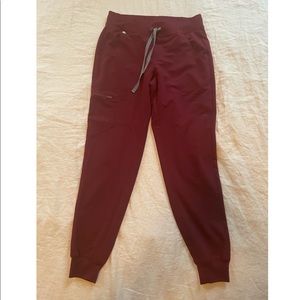Figs Burgundy Zamora Joggers, S, NWOT